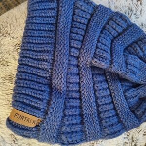 FURTALK Women's Blue Knit Beanie